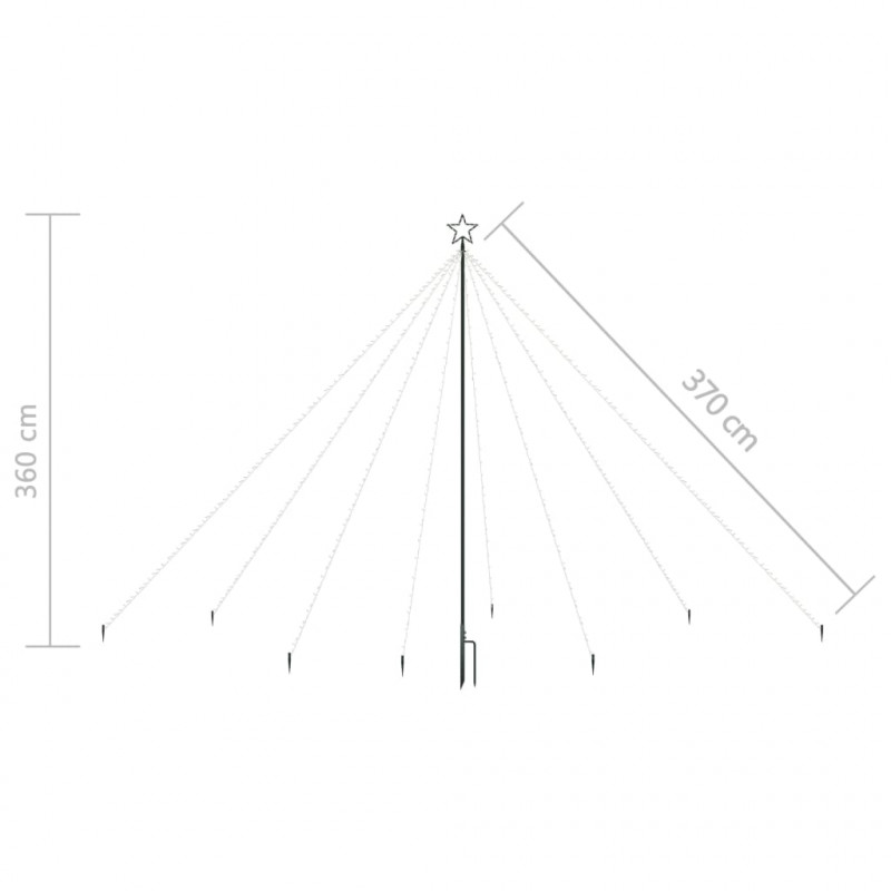 Choinka z lampek, wewn./zewn., 576 niebieskich diod LED, 3,6 m