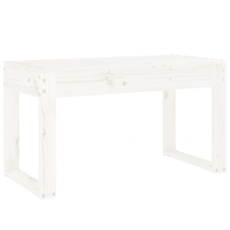 Ławka ogrodowa, biała, 80x38x45 cm, lite drewno sosnowe
