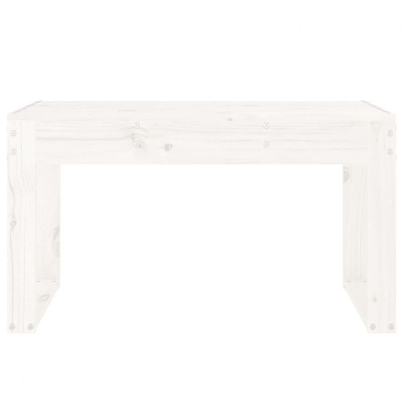 Ławka ogrodowa, biała, 80x38x45 cm, lite drewno sosnowe