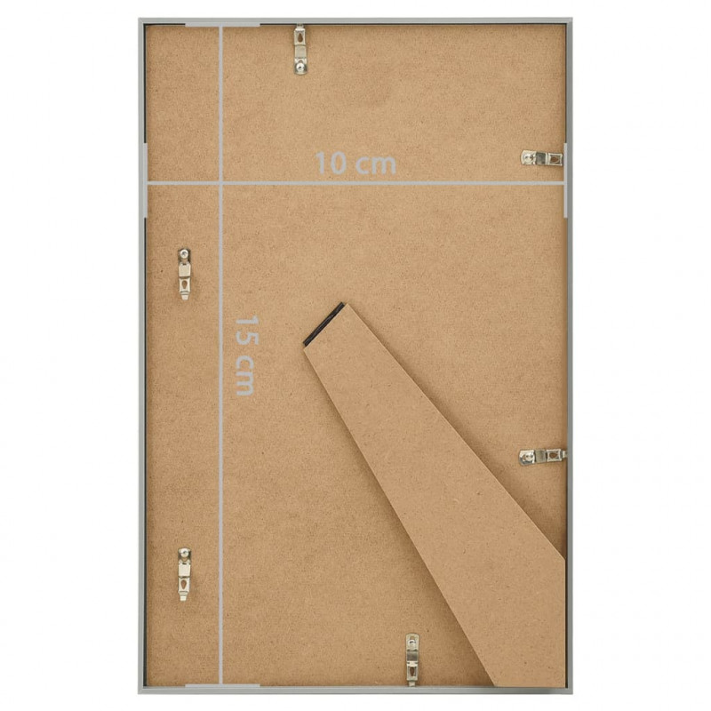Ramki na zdjęcia, 5 szt., stołowe, srebrne, 10x15 cm, MDF
