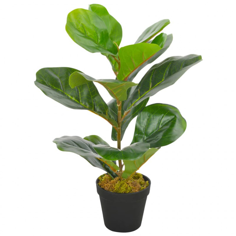 Sztuczny figowiec dębolistny z doniczką, zielony, 45 cm