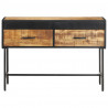 Stolik typu konsola, 110x35x75 cm, surowe drewno mango