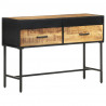 Stolik typu konsola, 110x35x75 cm, surowe drewno mango