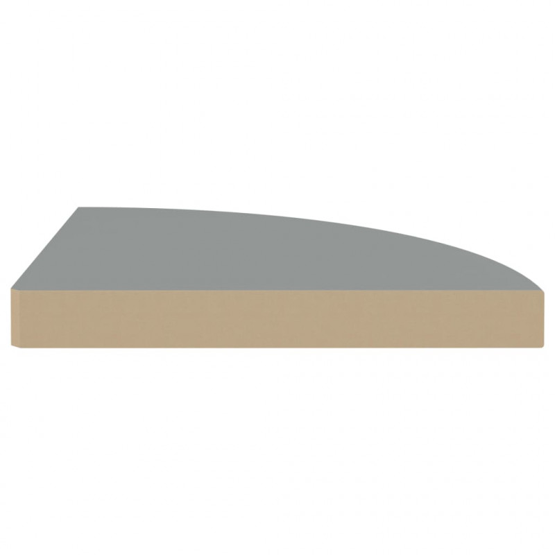 Narożne półki ścienne, 4 szt., szare, 35x35x3,8 cm, MDF