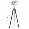 Lampa podłogowa na trójnogu, czarna, lite drewno mango, 97 cm