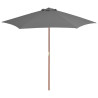 Parasol ogrodowy na drewnianym słupku, 270 cm, antracytowy