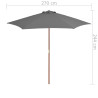 Parasol ogrodowy na drewnianym słupku, 270 cm, antracytowy