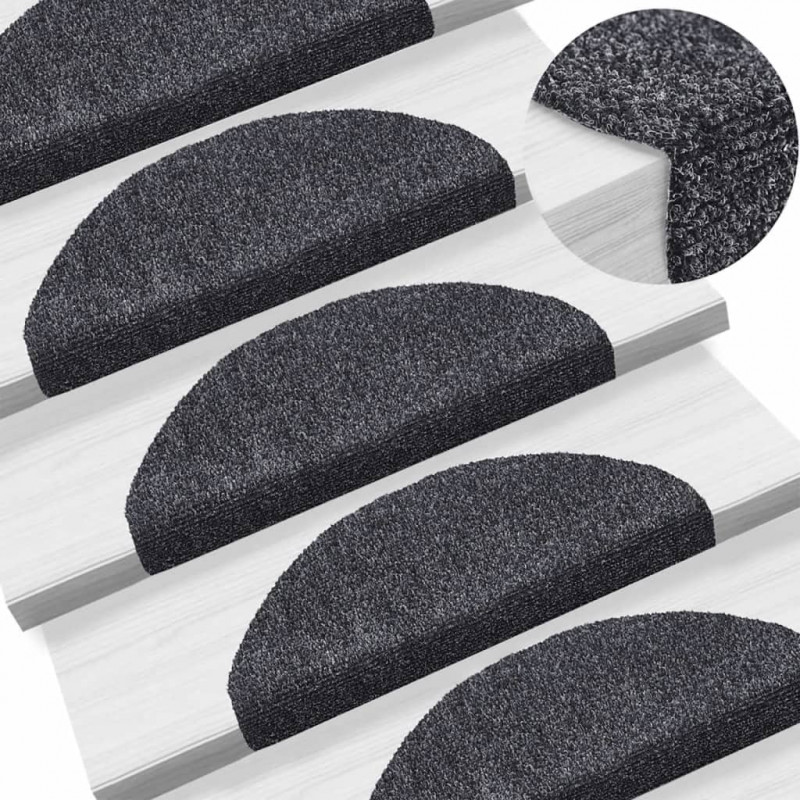 Samoprzylepne nakładki na schody, 10 szt., szare, 65x21x4 cm