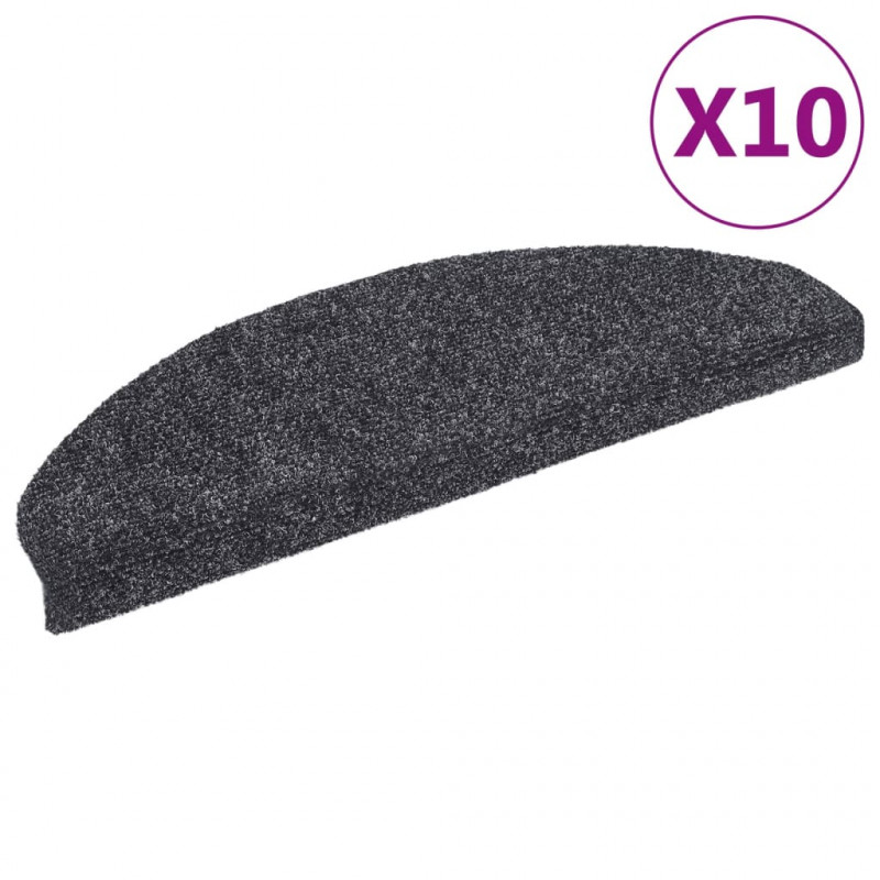 Samoprzylepne nakładki na schody, 10 szt., szare, 65x21x4 cm