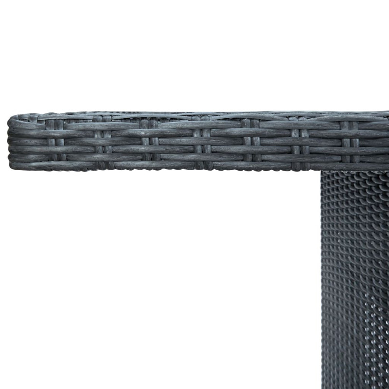 Stół ogrodowy, ciemnoszary, polirattan i szkło hartowane