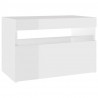 Szafki TV z LED, 2 szt., wysoki połysk, białe, 60x35x40 cm