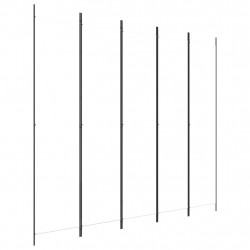 Parawan 5-panelowy, biały, 250x220 cm, tkanina