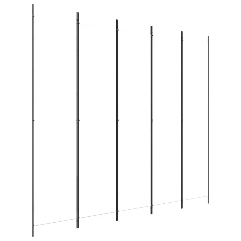 Parawan 5-panelowy, biały, 250x220 cm, tkanina