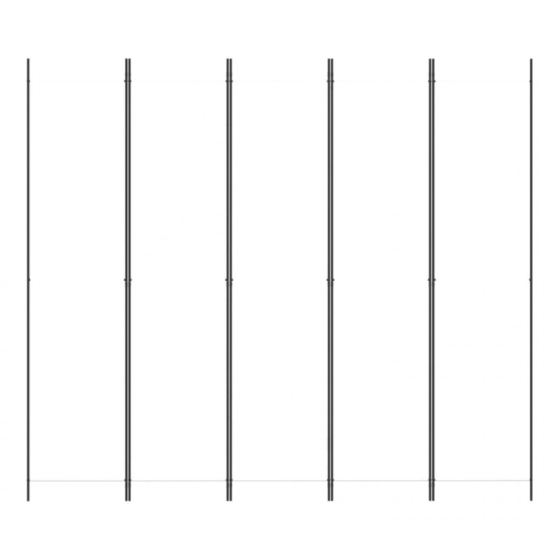 Parawan 5-panelowy, biały, 250x220 cm, tkanina