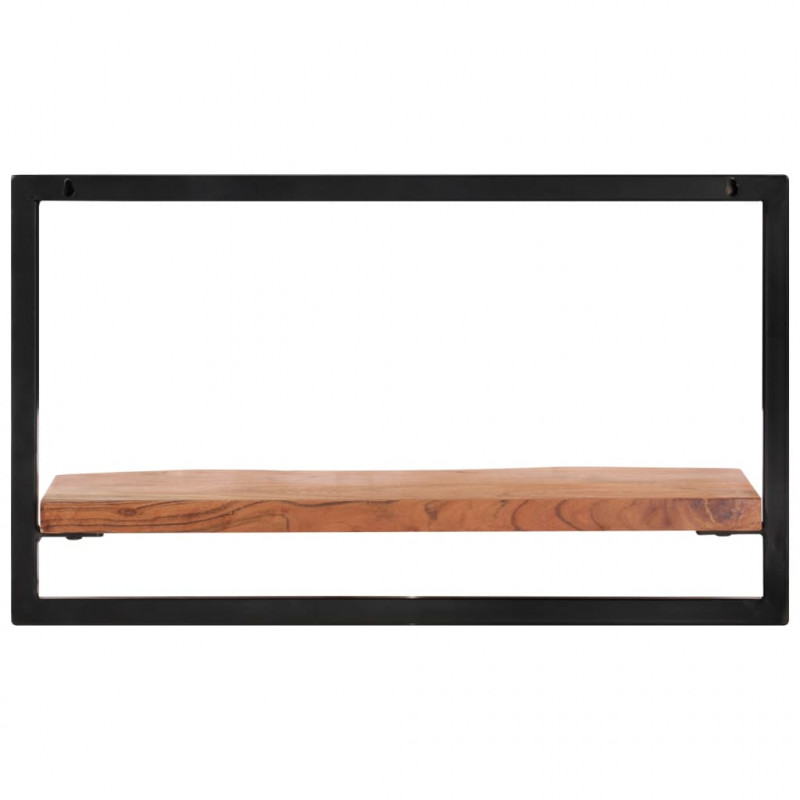 Półki ścienne, 2 szt., 60x25x35 cm, lite drewno akacjowe i stal
