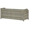 Ławka ogrodowa ze schowkiem, 120 cm, polirattan, szara