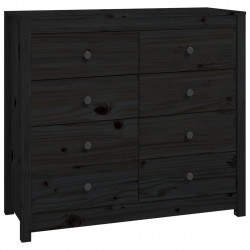 Komoda, czarna, 100x40x90 cm, lite drewno sosnowe
