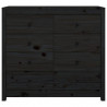 Komoda, czarna, 100x40x90 cm, lite drewno sosnowe