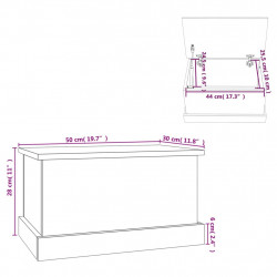 Skrzynia, przydymiony dąb, 50x30x28 cm, materiał drewnopochodny