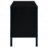 Szafka pod telewizor, czarna, 90x30x44 cm, stal i szkło