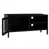 Szafka pod telewizor, czarna, 90x30x44 cm, stal i szkło