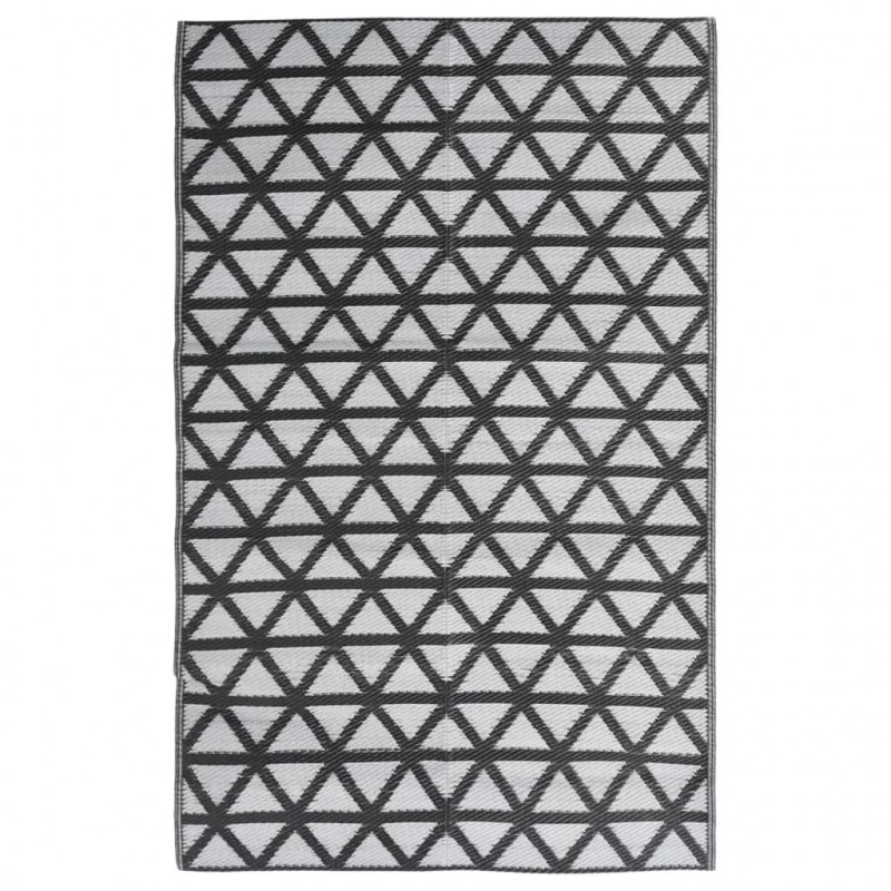 Dywan zewnętrzny, czarny, 140 x 200 cm, PP