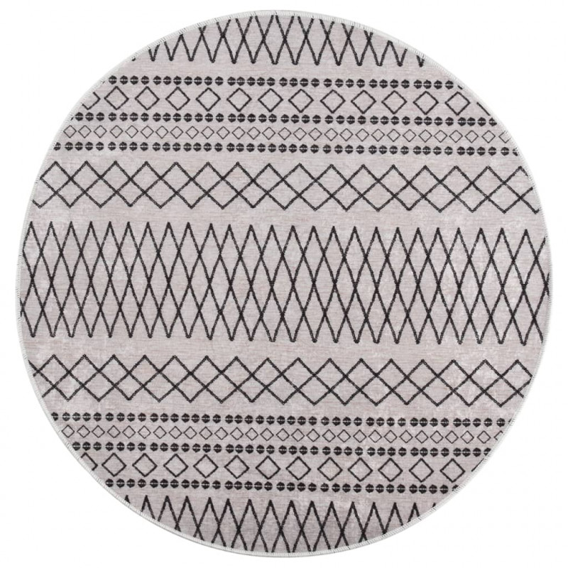 Dywan z możliwością prania, 120 cm, czarno-biały