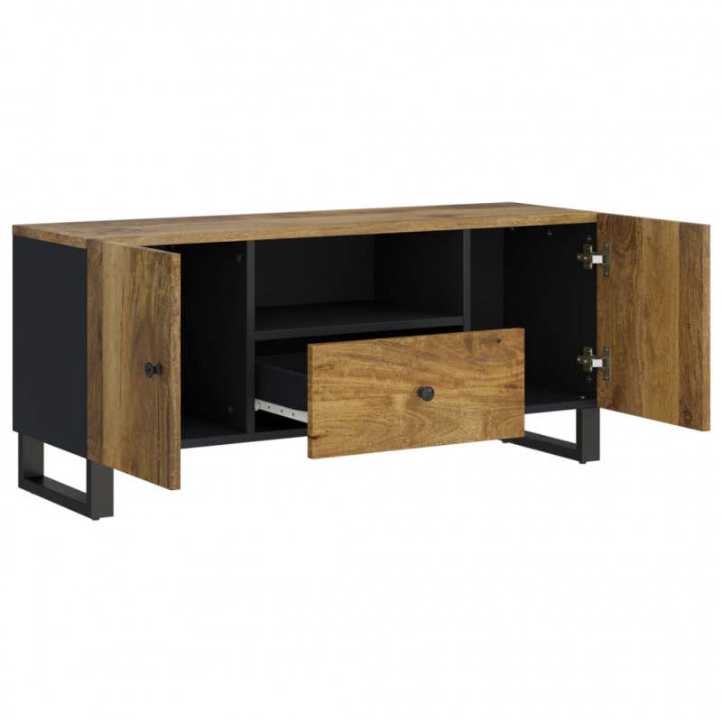 Szafka RTV, 105x33,5x46 cm, mango i materiał drewnopochodny