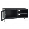 Szafka pod telewizor, antracytowa, 90x30x44 cm, stal i szkło