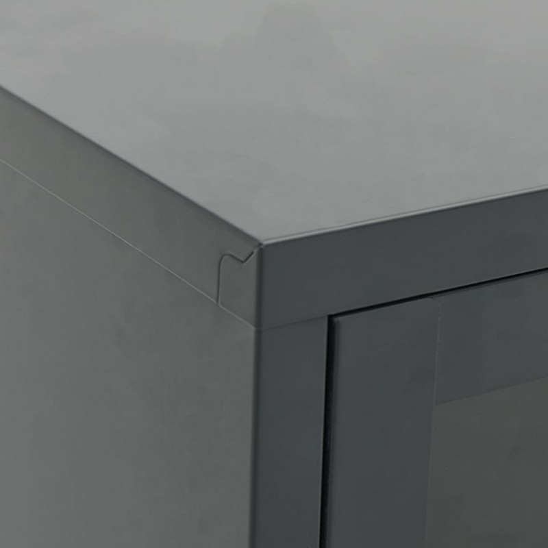 Szafka pod telewizor, antracytowa, 90x30x44 cm, stal i szkło