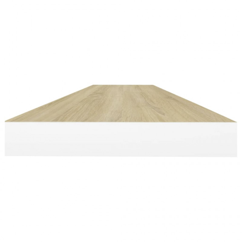 Półki ścienne, 4 szt., dębowo-białe, 90x23,5x3,8 cm, MDF