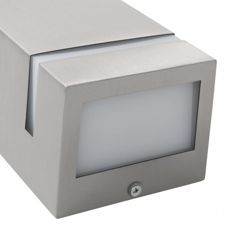 Zewnętrzne lampy ścienne, 2 szt., 35 W, srebrne, prostokątne