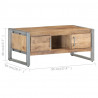 Stolik kawowy, 95 x 50 x 40 cm, surowe drewno mango