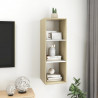 Wisząca szafka pod TV, dąb sonoma i biel, 37x37x107 cm