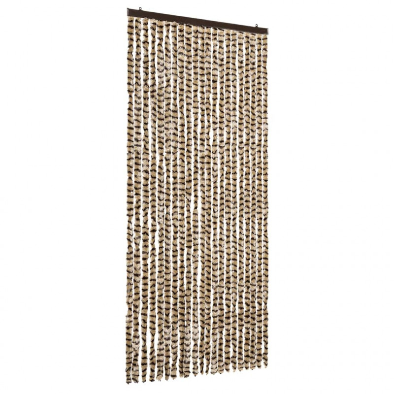 Zasłona przeciwko owadom, beż i brąz, 90x220 cm, szenil