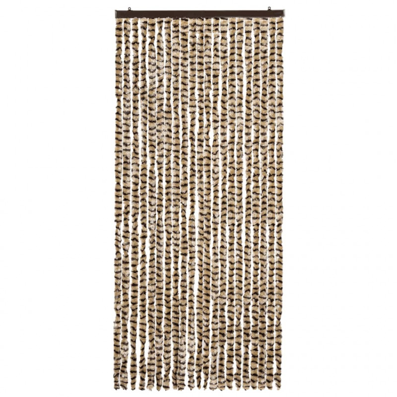 Zasłona przeciwko owadom, beż i brąz, 90x220 cm, szenil