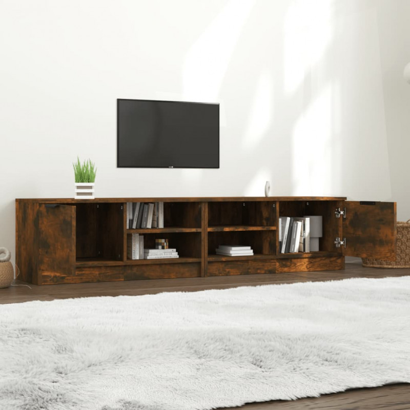 Szafka pod telewizor, 2 szt., przydymiony dąb, 80x35x36,5 cm
