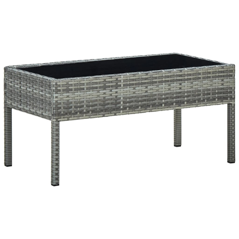 Stolik ogrodowy, szary, 75x40x37 cm, rattan PE
