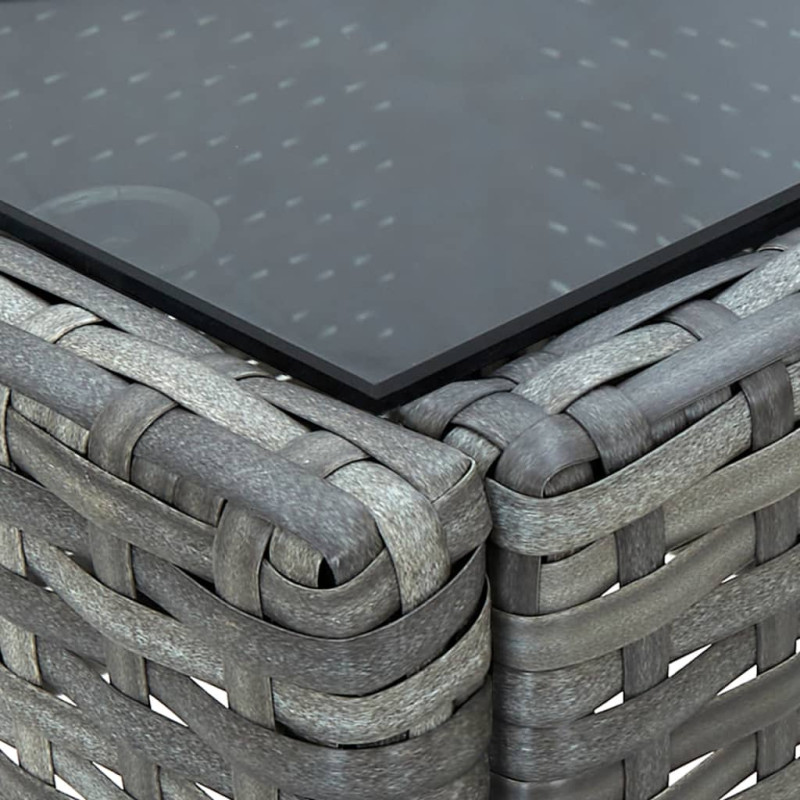 Stolik ogrodowy, szary, 75x40x37 cm, rattan PE