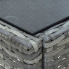 Stolik ogrodowy, szary, 75x40x37 cm, rattan PE