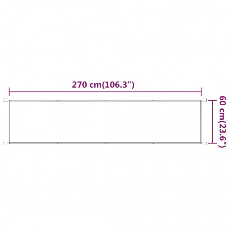 Markiza pionowa, biała, 60x270 cm, tkanina Oxford