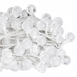 Lampki świąteczne, 20 m, 200 niebieskich diod LED, 8 funkcji