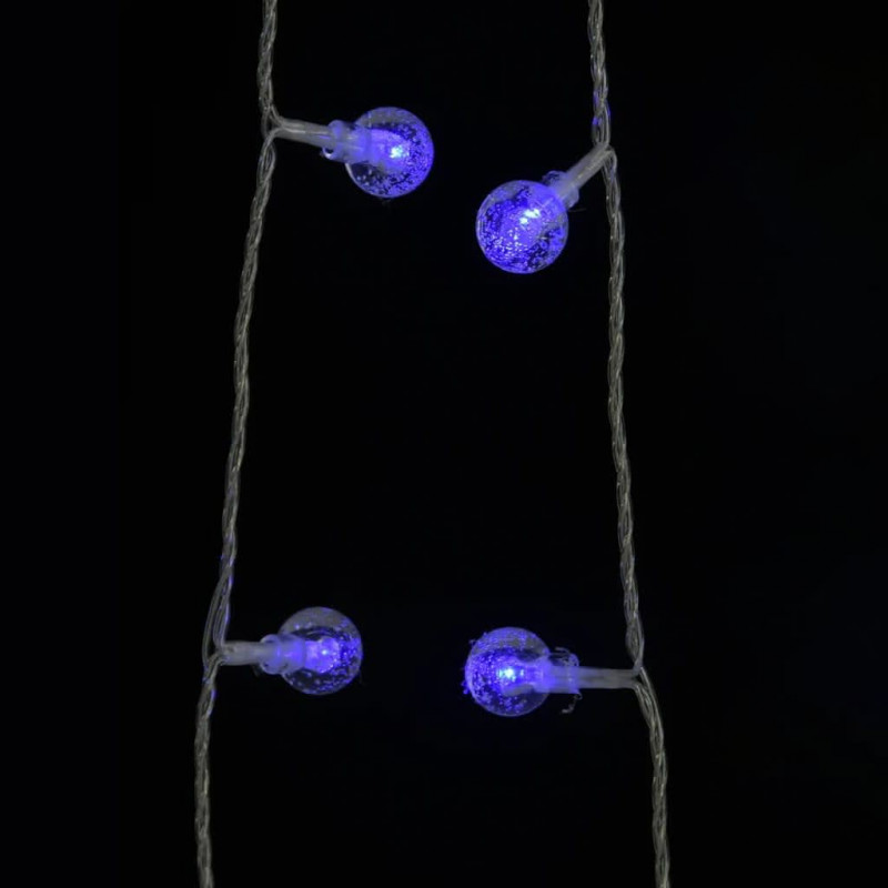 Lampki świąteczne, 20 m, 200 niebieskich diod LED, 8 funkcji
