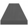 Półka ścienna, wysoki połysk, szara, 120x23,5x3,8 cm, MDF