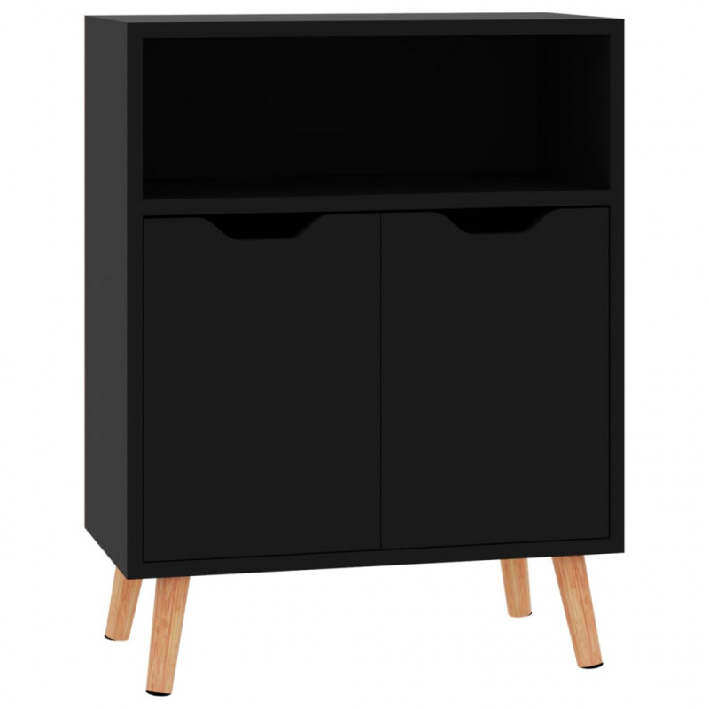 Szafka, czerń z połyskiem 60x30x72 cm, materiał drewnopochodny