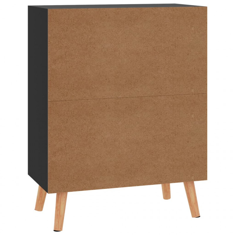 Szafka, czerń z połyskiem 60x30x72 cm, materiał drewnopochodny