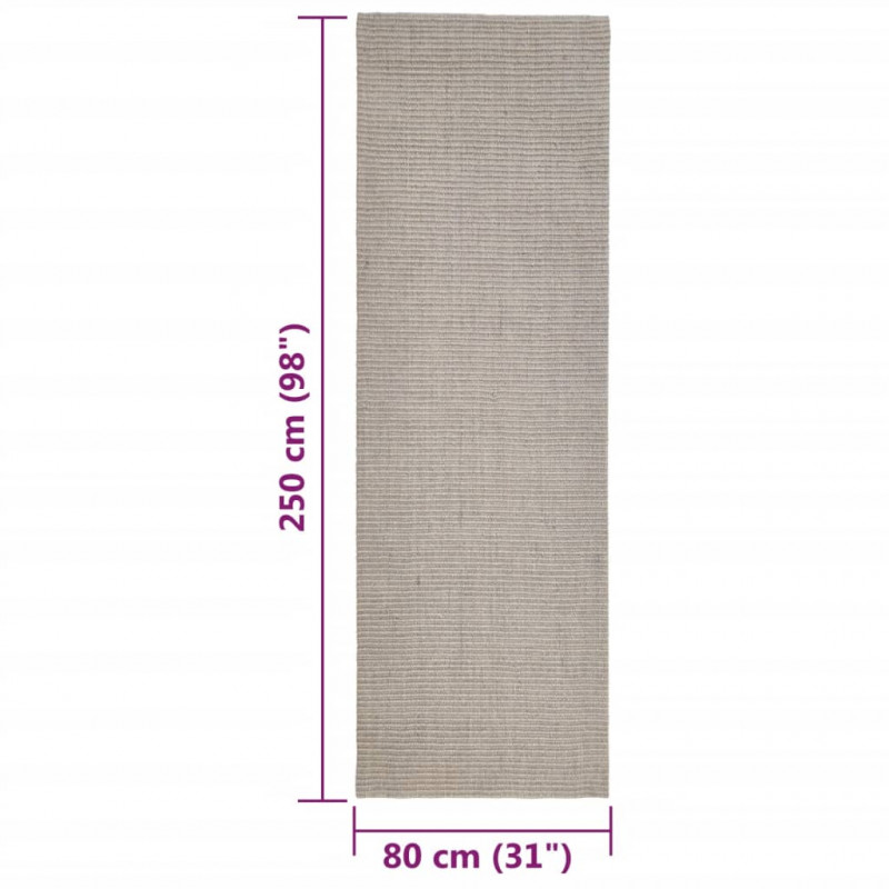 Dywanik, naturalny sizal, 80x250 cm, piaskowy