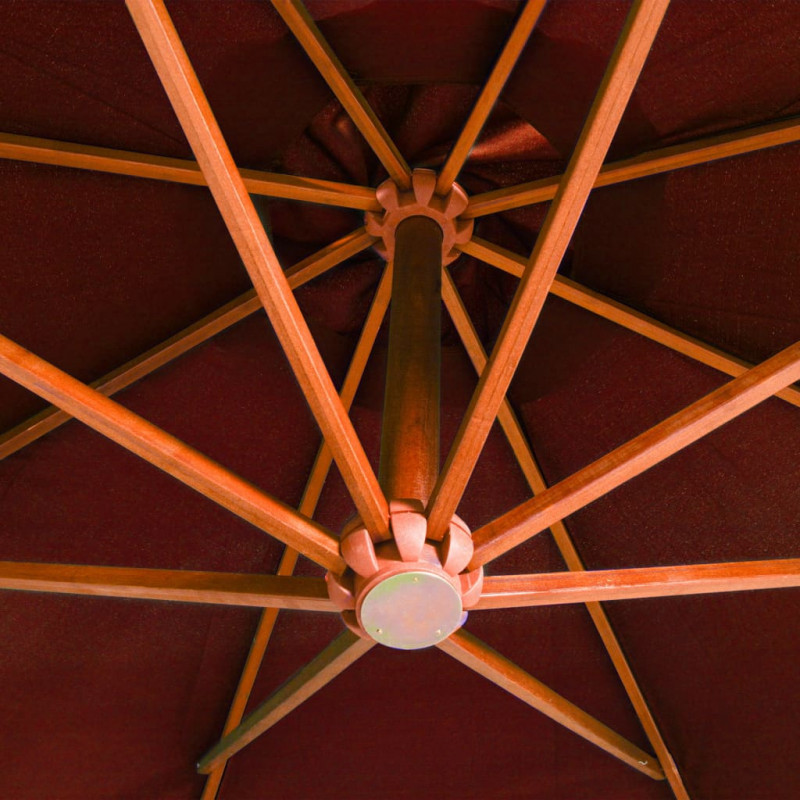 Parasol ogrodowy wiszący, jodłowy słupek, terakota, 3,5x2,9 m