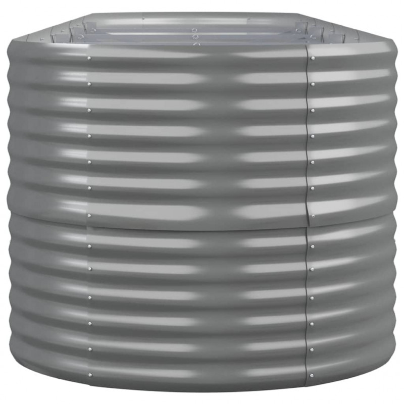 Podwyższona donica, malowana proszkowo stal 440x80x68 cm, szara