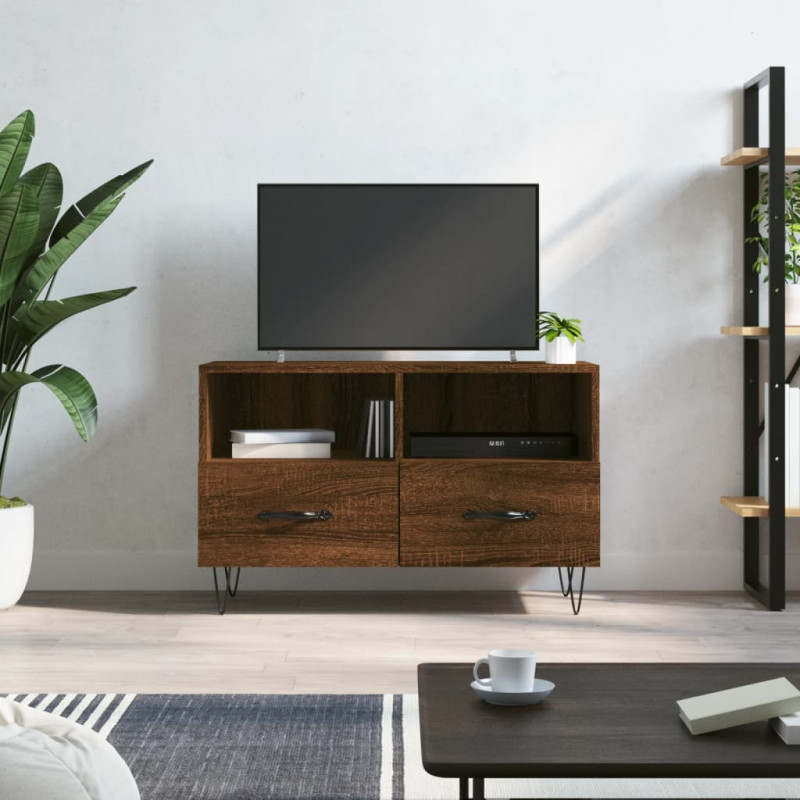 Szafka pod telewizor, brązowy dąb, 80x36x50 cm